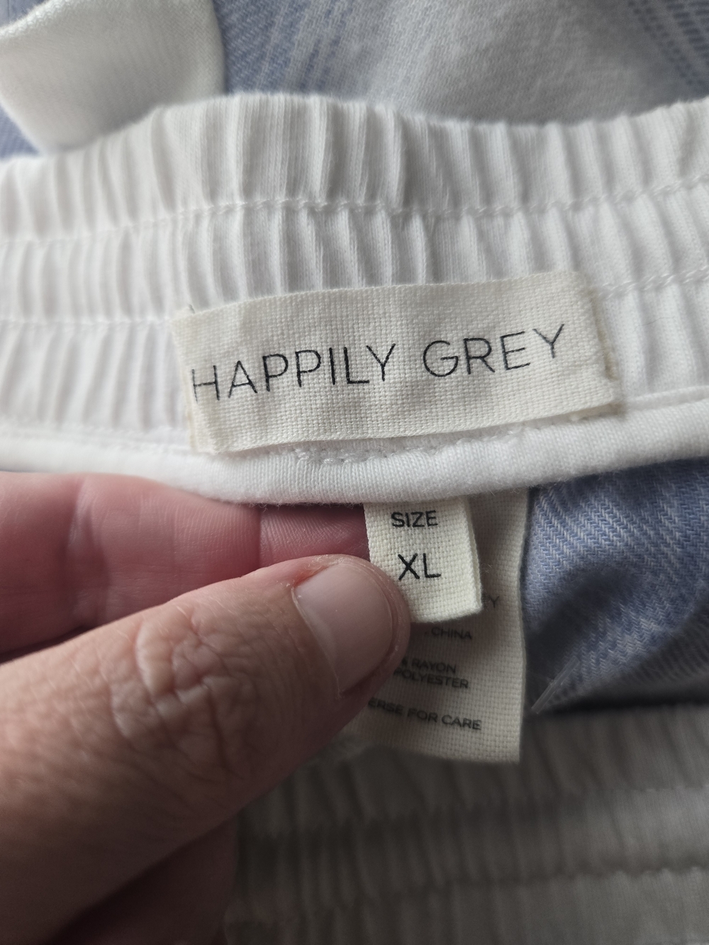 Happily Grey Light Blue Plaid Lounge Pajama Pants XL (8386) - Picture 3 of 5